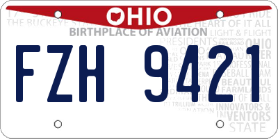 OH license plate FZH9421