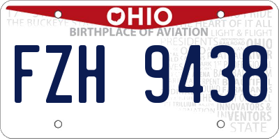 OH license plate FZH9438