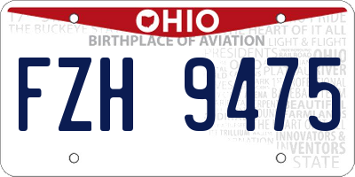 OH license plate FZH9475