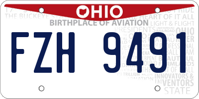 OH license plate FZH9491
