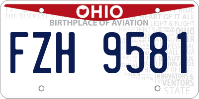 OH license plate FZH9581
