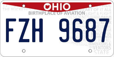 OH license plate FZH9687