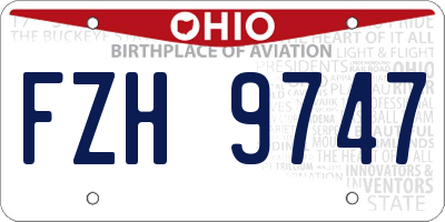 OH license plate FZH9747