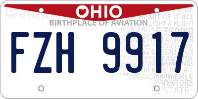 OH license plate FZH9917
