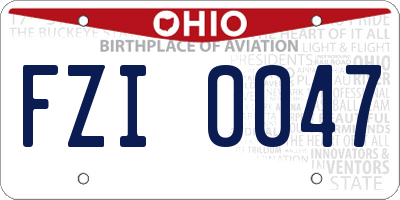 OH license plate FZI0047