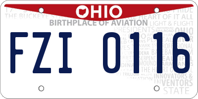 OH license plate FZI0116