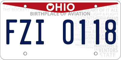 OH license plate FZI0118