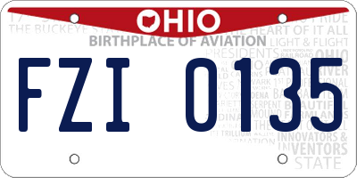 OH license plate FZI0135