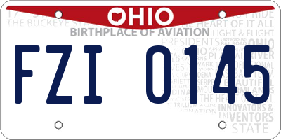 OH license plate FZI0145