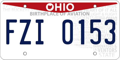 OH license plate FZI0153
