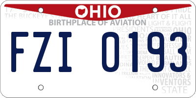 OH license plate FZI0193