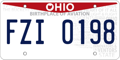 OH license plate FZI0198
