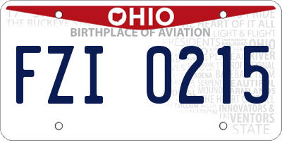 OH license plate FZI0215