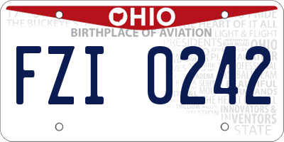 OH license plate FZI0242
