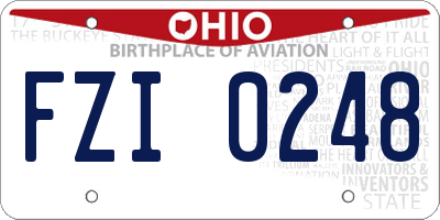 OH license plate FZI0248