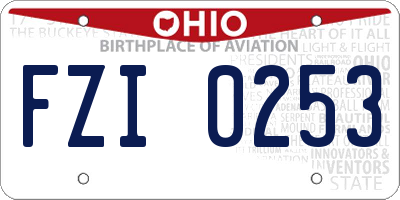 OH license plate FZI0253