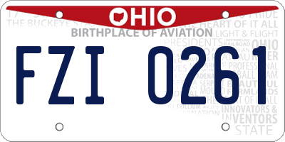 OH license plate FZI0261