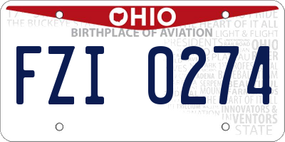 OH license plate FZI0274