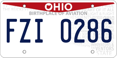 OH license plate FZI0286