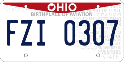 OH license plate FZI0307