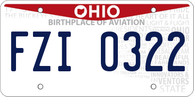 OH license plate FZI0322