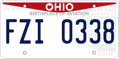 OH license plate FZI0338