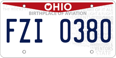 OH license plate FZI0380