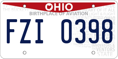 OH license plate FZI0398