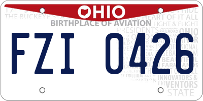 OH license plate FZI0426