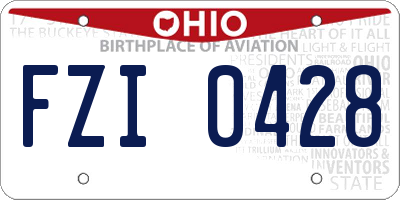 OH license plate FZI0428