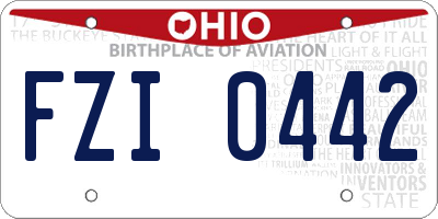 OH license plate FZI0442