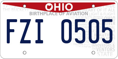 OH license plate FZI0505