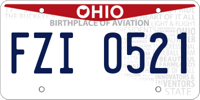 OH license plate FZI0521