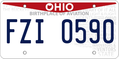 OH license plate FZI0590