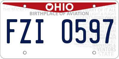 OH license plate FZI0597