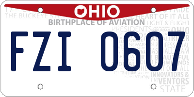 OH license plate FZI0607