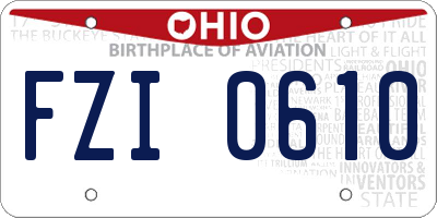 OH license plate FZI0610
