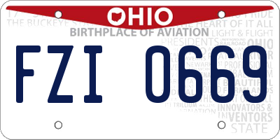 OH license plate FZI0669