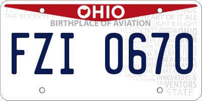 OH license plate FZI0670