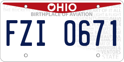 OH license plate FZI0671