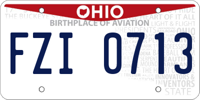OH license plate FZI0713