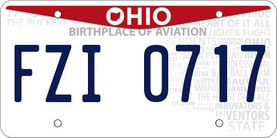 OH license plate FZI0717