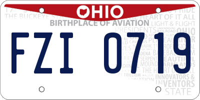 OH license plate FZI0719