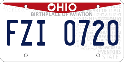 OH license plate FZI0720