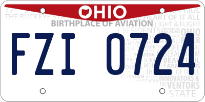 OH license plate FZI0724