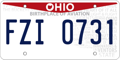 OH license plate FZI0731