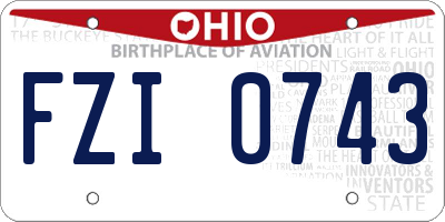 OH license plate FZI0743