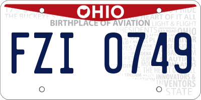 OH license plate FZI0749