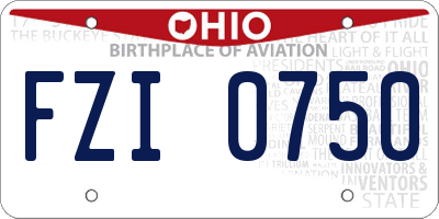OH license plate FZI0750