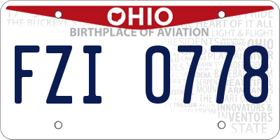 OH license plate FZI0778